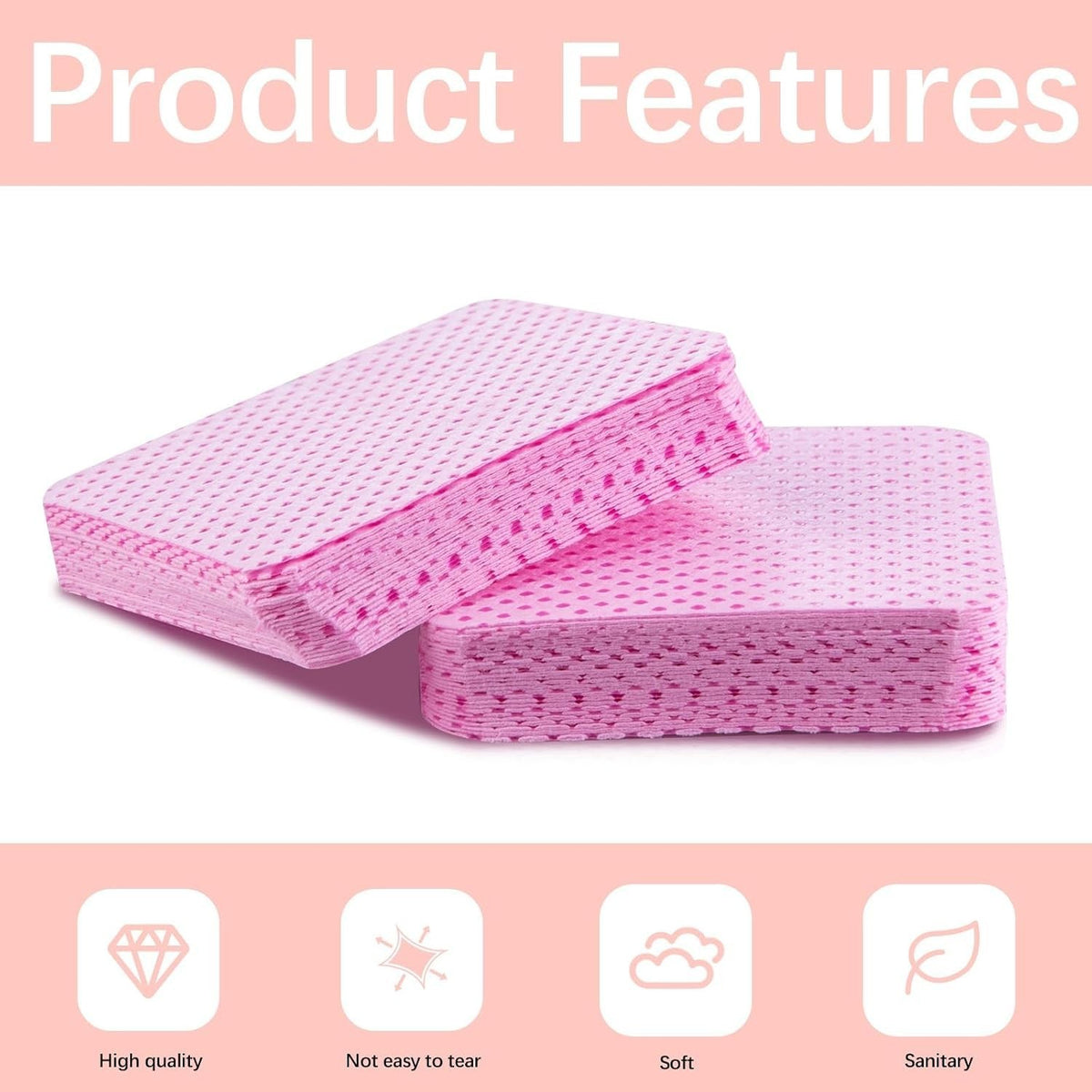 1500Pcs Pink No-Lint Nail Wipes for Gel and Nail Polish Removal