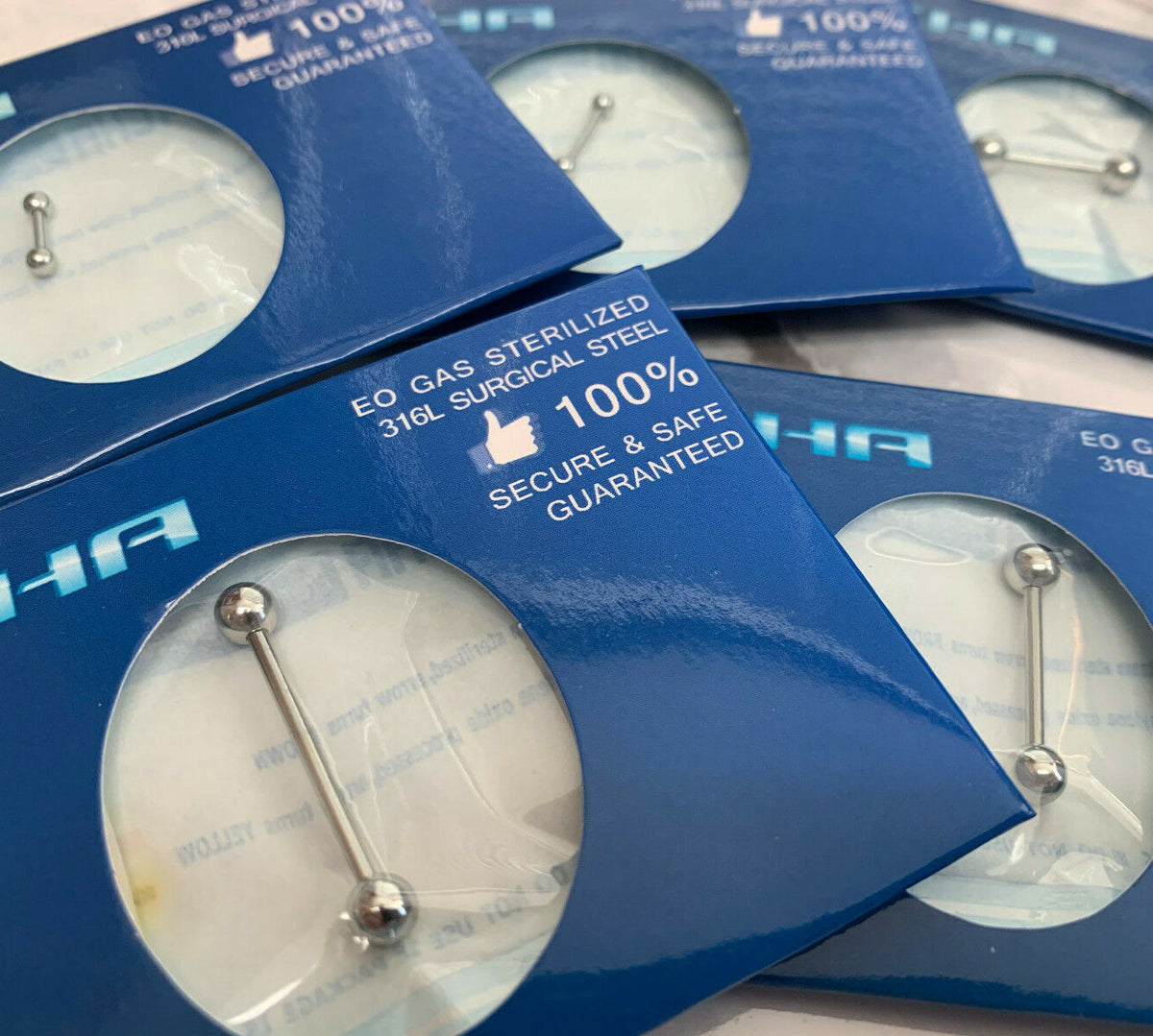 Surgical Steel Straight Barbell Tongue Tragus Nipple Ring 316L - 16g to 14g, Various Wearable Lengths
