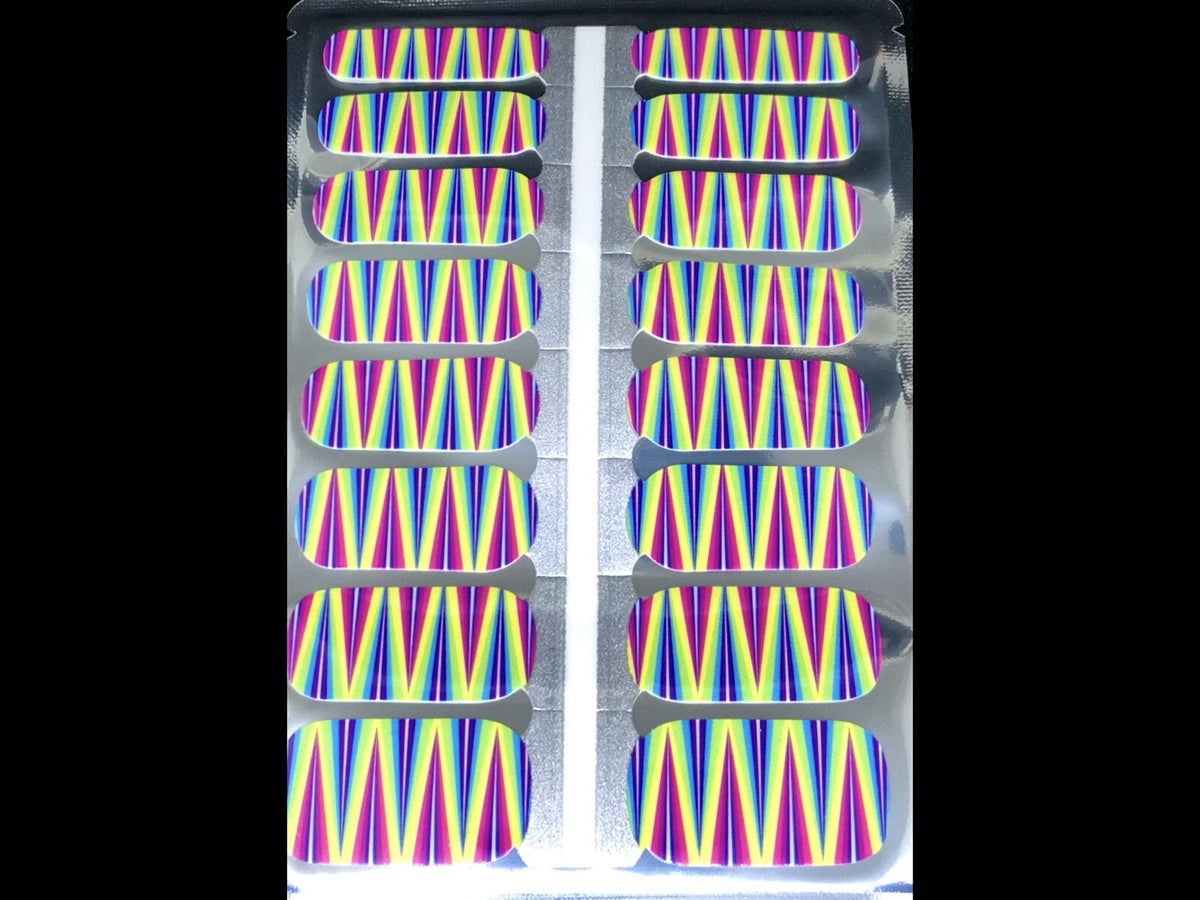 Color Nail Polish Strips, 16 Pack Summer Candy Nail Wraps