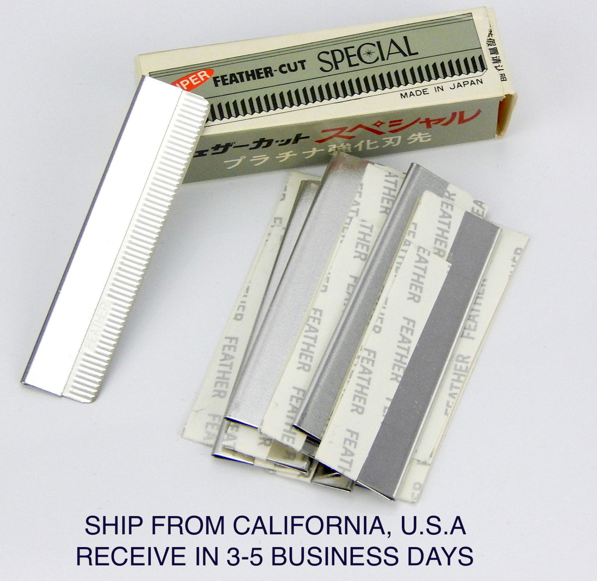 Feather Cut Stainless Steel Razor Blades Pack of 10 for Hair Thinning & Styling