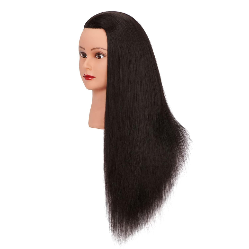 Cosmetology Training Doll Head 26-28 Inch Mannequin with Synthetic Hair