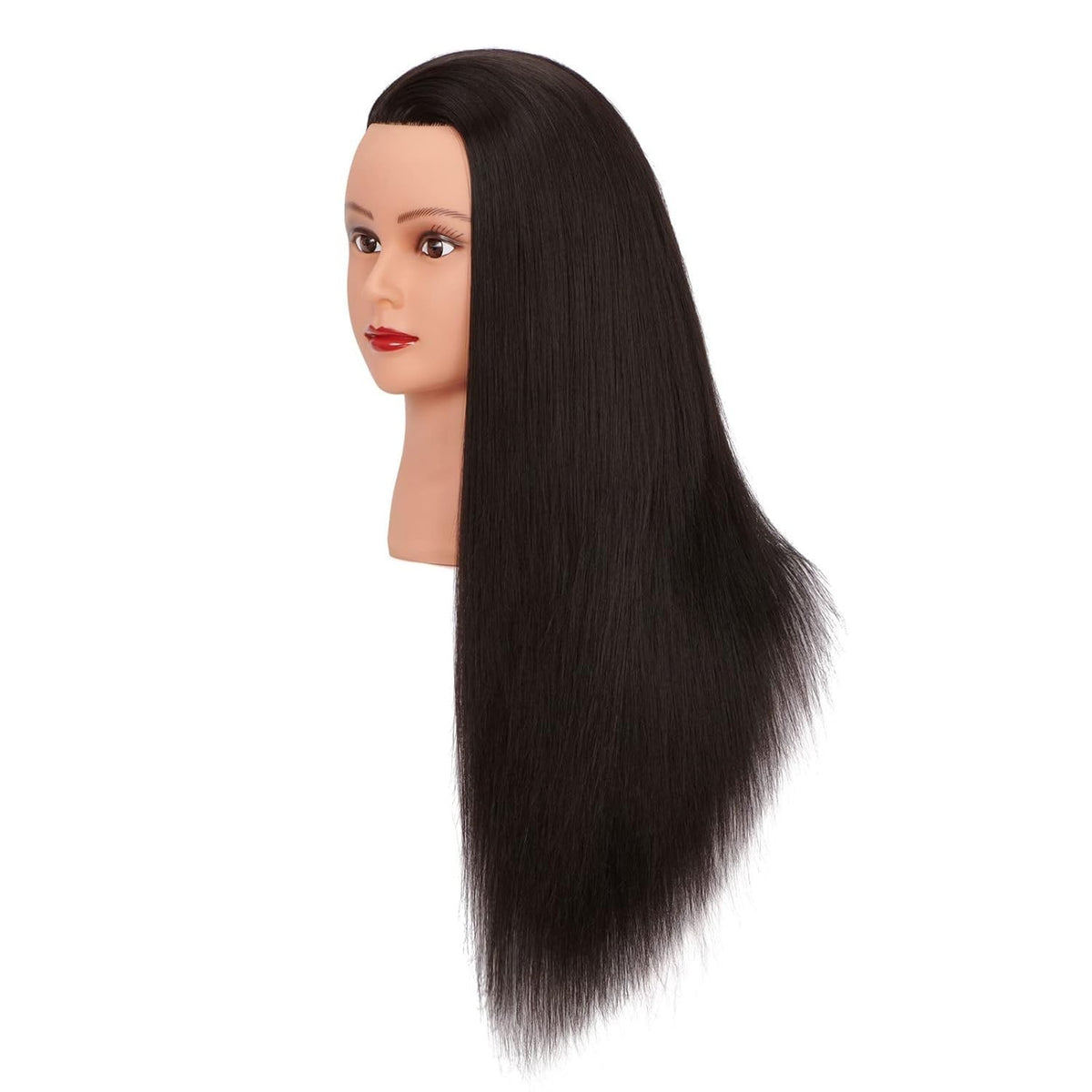 Cosmetology Training Doll Head 26-28 Inch Mannequin with Synthetic Hair