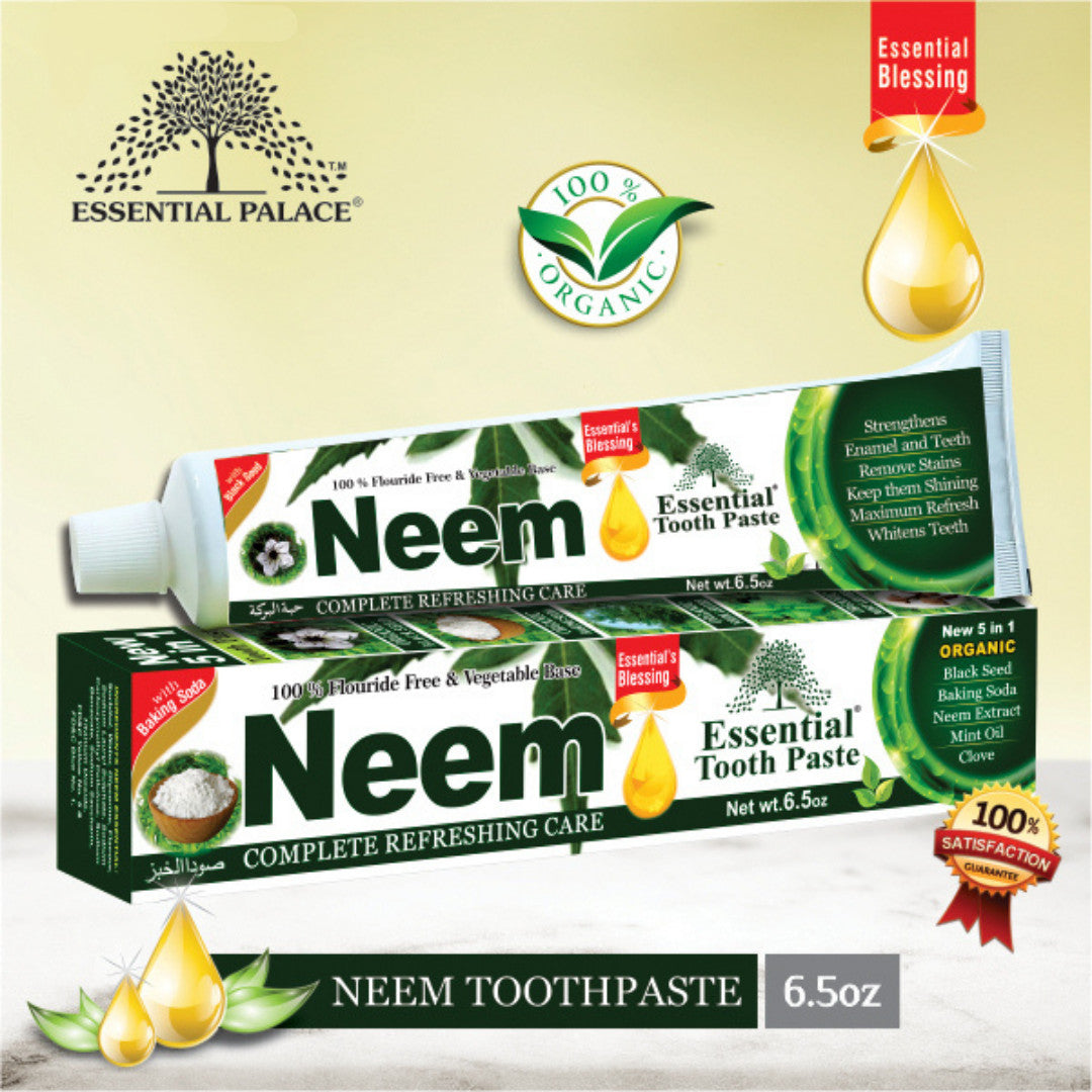 Neem Toothpaste 3 Pack - Fluoride-Free Herbal Oral Care with Organic Ingredients