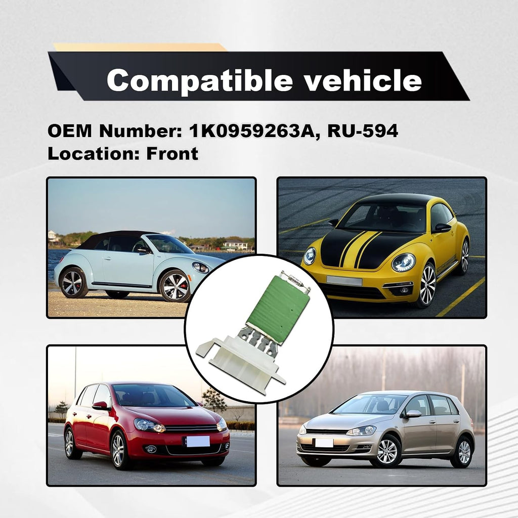 VW Blower Motor Resistor Control Module Compatible with 1K0959263A - Manual Climate Control
