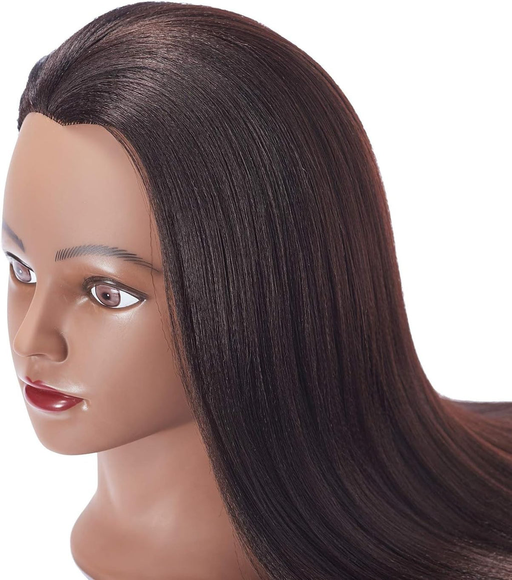 High-Temperature Resistant Yaki Black Mannequin Head for Hair Styling & Training