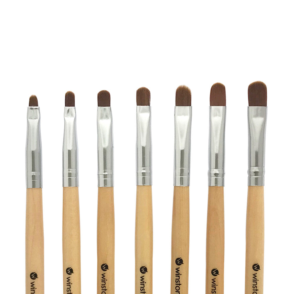 Gel Nail Brush Set - 7 Assorted Oval Nail Art Brushes for UV Gel & Poly Gel