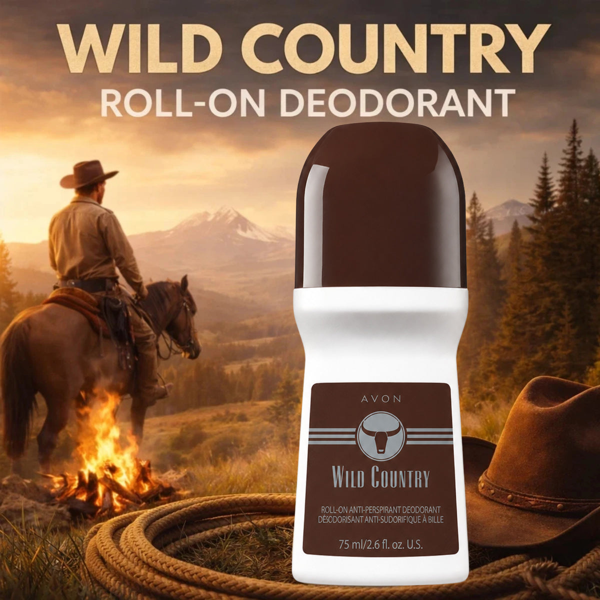 Bulk Avon Wild Country Roll-On Deodorant 2.6oz - 16 Pack with Free Haiku
