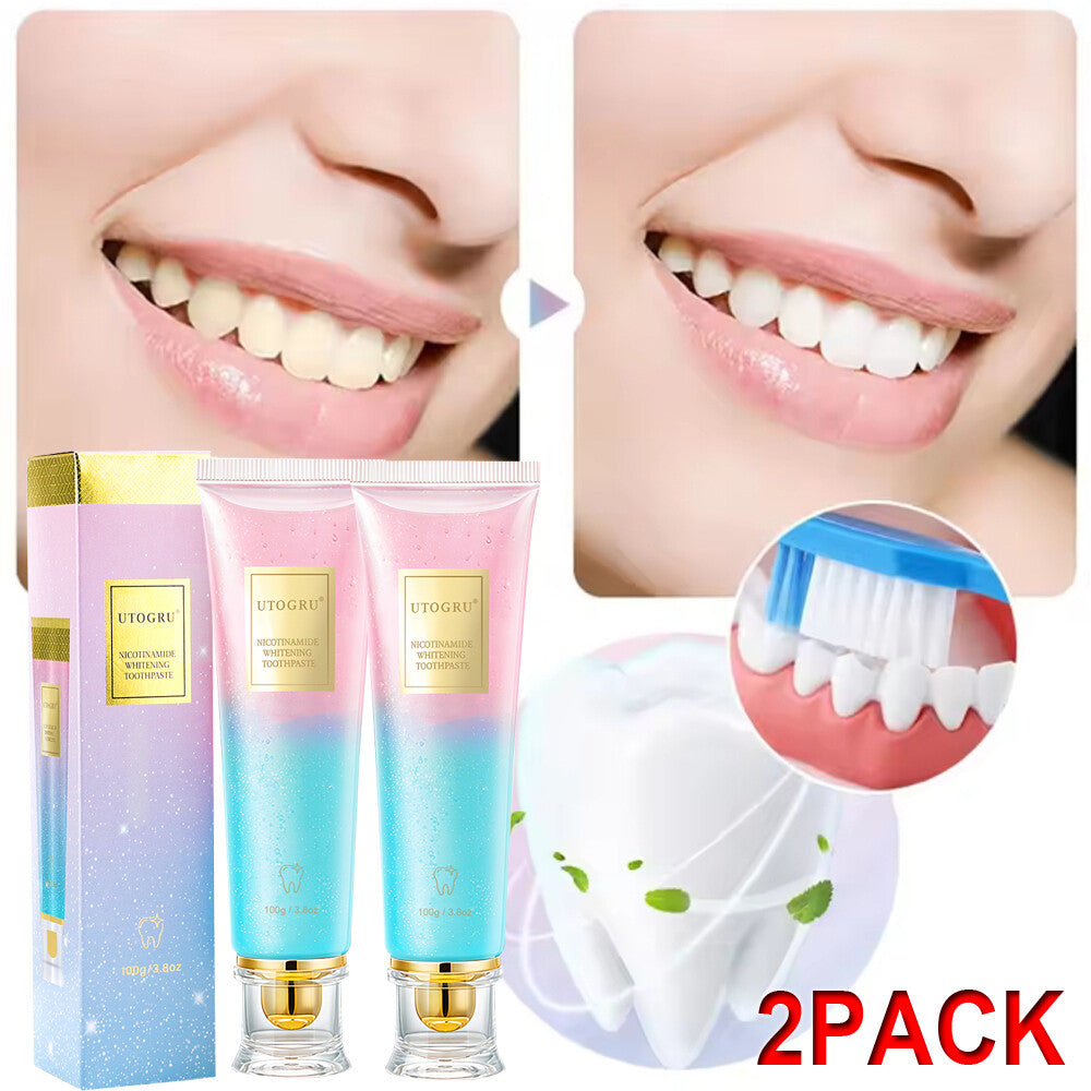 Niacinamide Whitening Toothpaste 2-Pack - Brighten & Strengthen Enamel, Fresh Breath