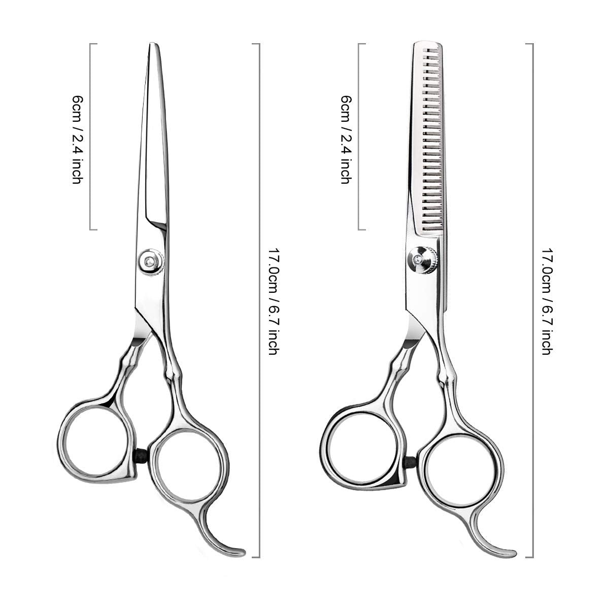 Professional Hair Cutting Scissors Thinning Shears Kit with Comb and Case
