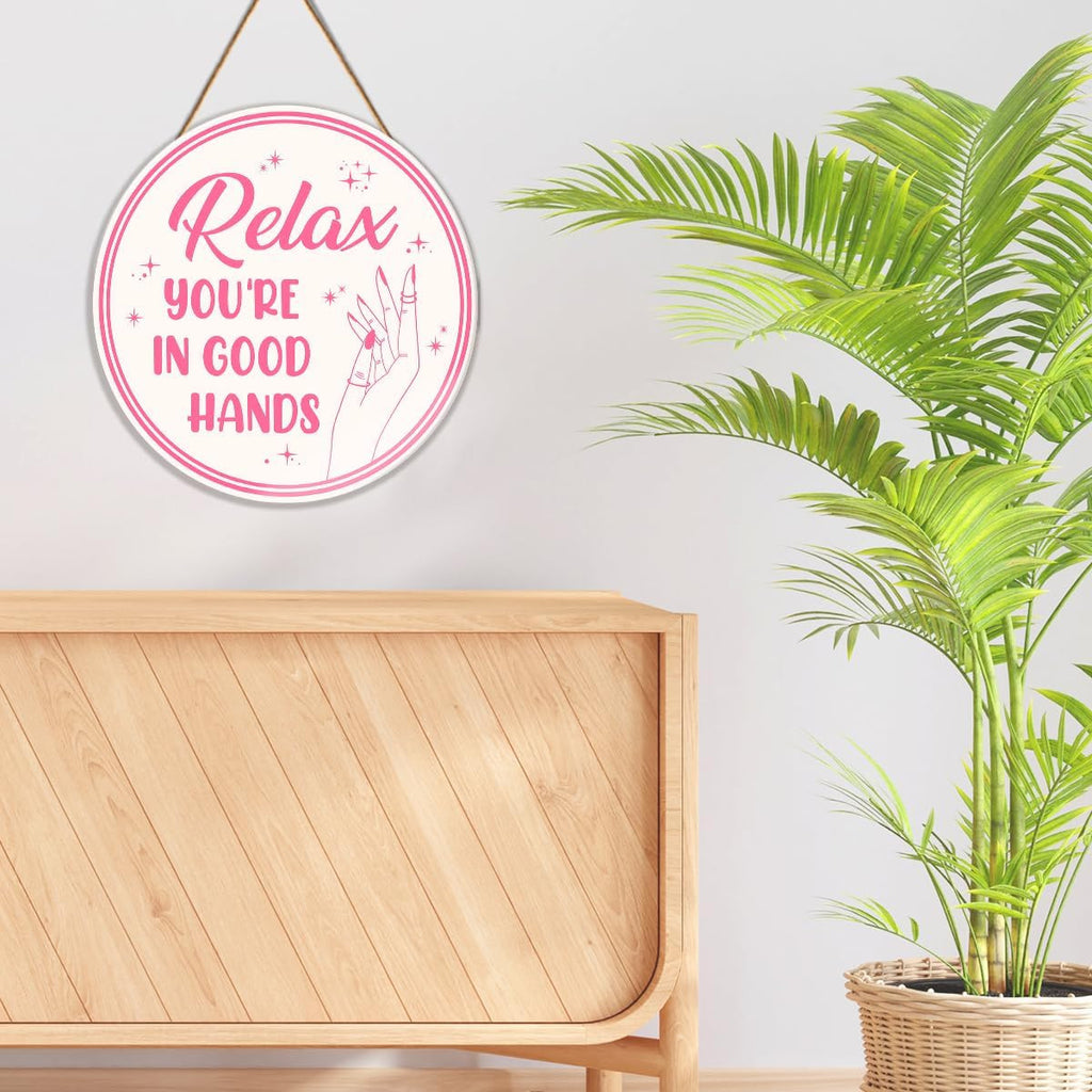 Pink Salon Wall Decor for Beauty, Massage, Spa, Hair & Nail Rooms