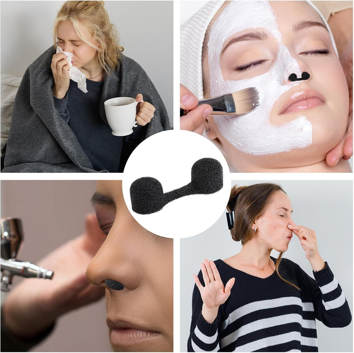 Disposable Nose Dust Filters - 100 Pack, Skin-Friendly Nose Plugs for Dust & Odor Protection