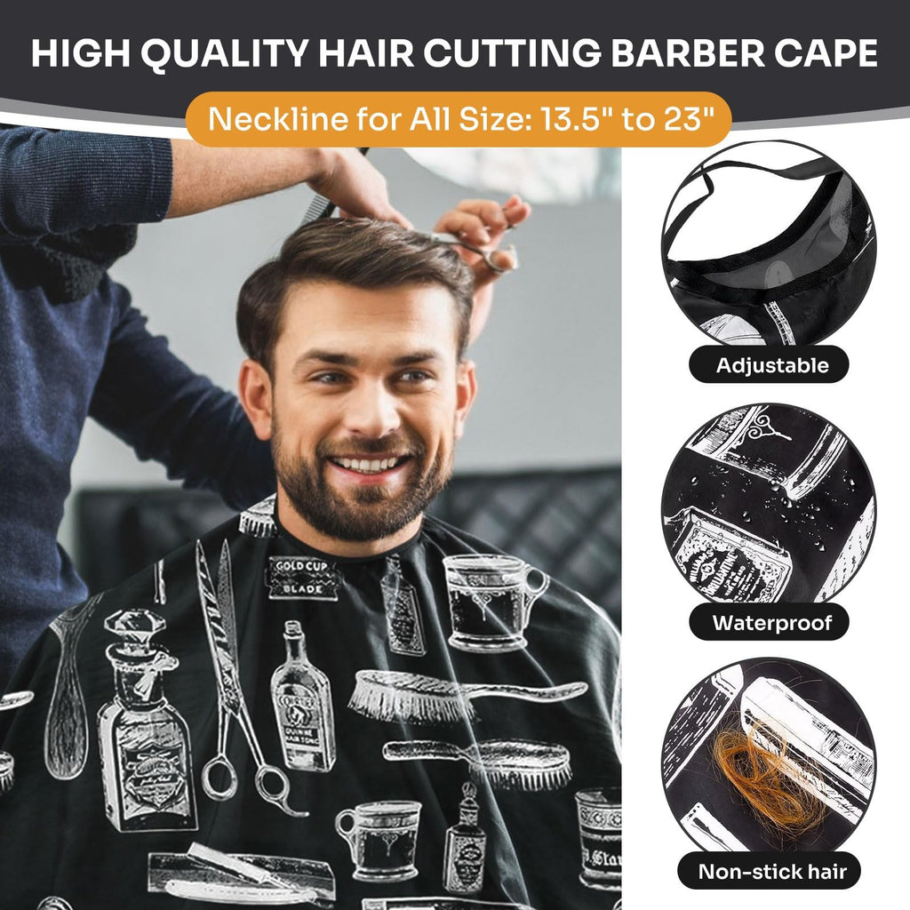 Professional Barber Hair Cutting Cape with Neck Duster and Brush