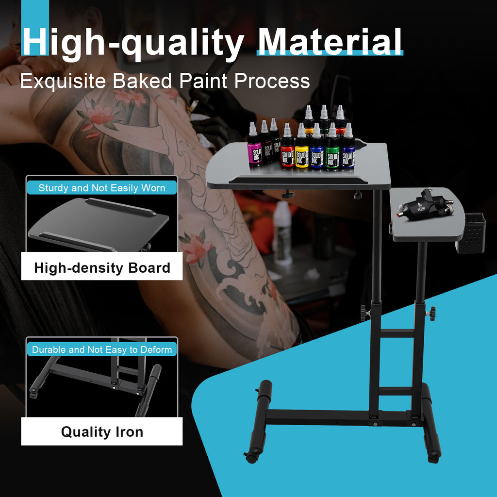 Portable Tattoo Work Station with Adjustable Height Arm Rest Stand – Mobile Workbench