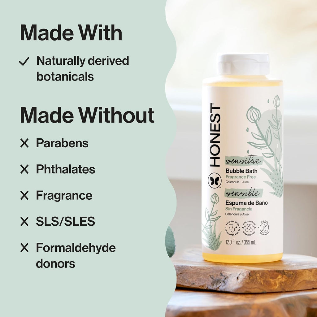Gentle Fragrance-Free Baby Bubble Bath - Hypoallergenic & Tear-Free