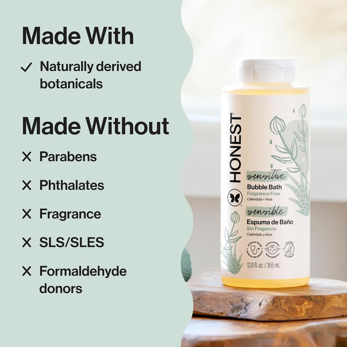 Gentle Fragrance-Free Baby Bubble Bath - Hypoallergenic & Tear-Free