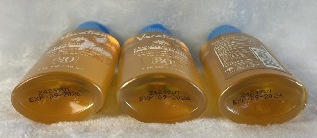 Vacation Chardonnay Oil SPF 30 Broad Spectrum Sunscreen Lot 3 x 1 fl oz
