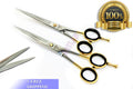 Professional Hairdressing Scissors Shears with Gold Rings - 6.5" & 6" Pair
