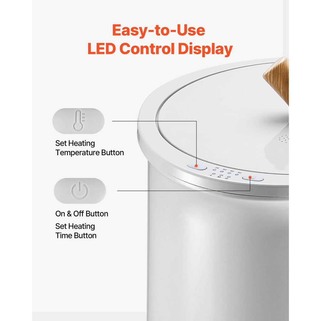 20L Towel Warmer Bucket with LED Light, Timer & Temperature Control - Gray