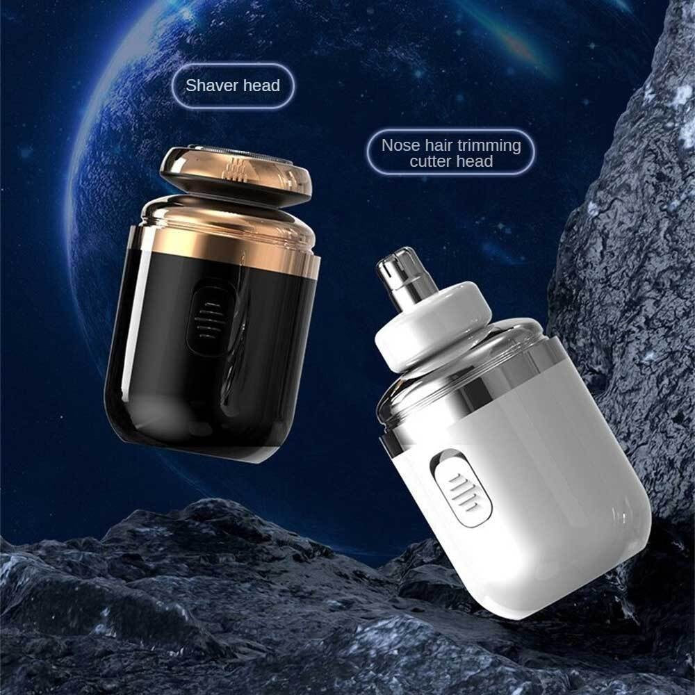 Mini Electric Shaver for Men - Portable Waterproof Razor with Replaceable Heads