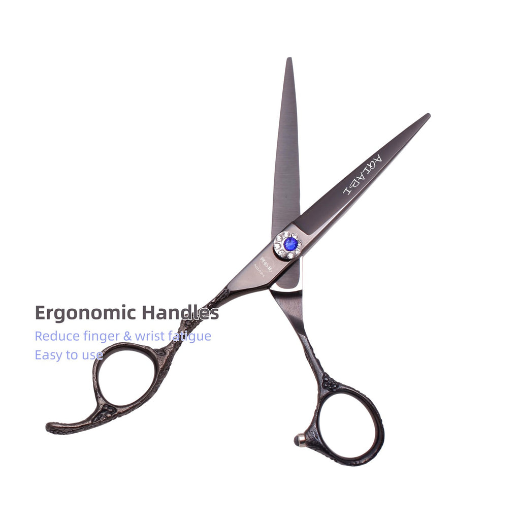 Left-Handed Hair Cutting & Thinning Scissors - Sharp Barber Shears, 6 Inches