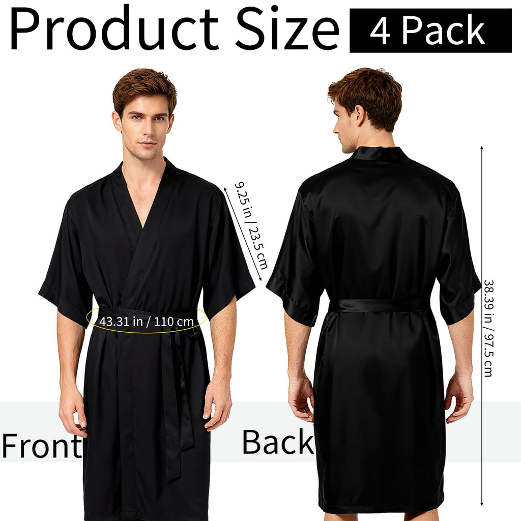 Black 4 Pack Salon Hair Cutting Capes with Adjustable Tie - 40 Inch