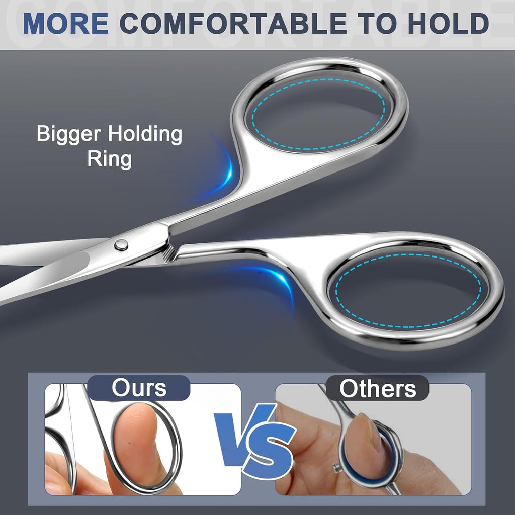 Small Stainless Steel Eyebrow and Nose Hair Scissors Set - Precision Trimming