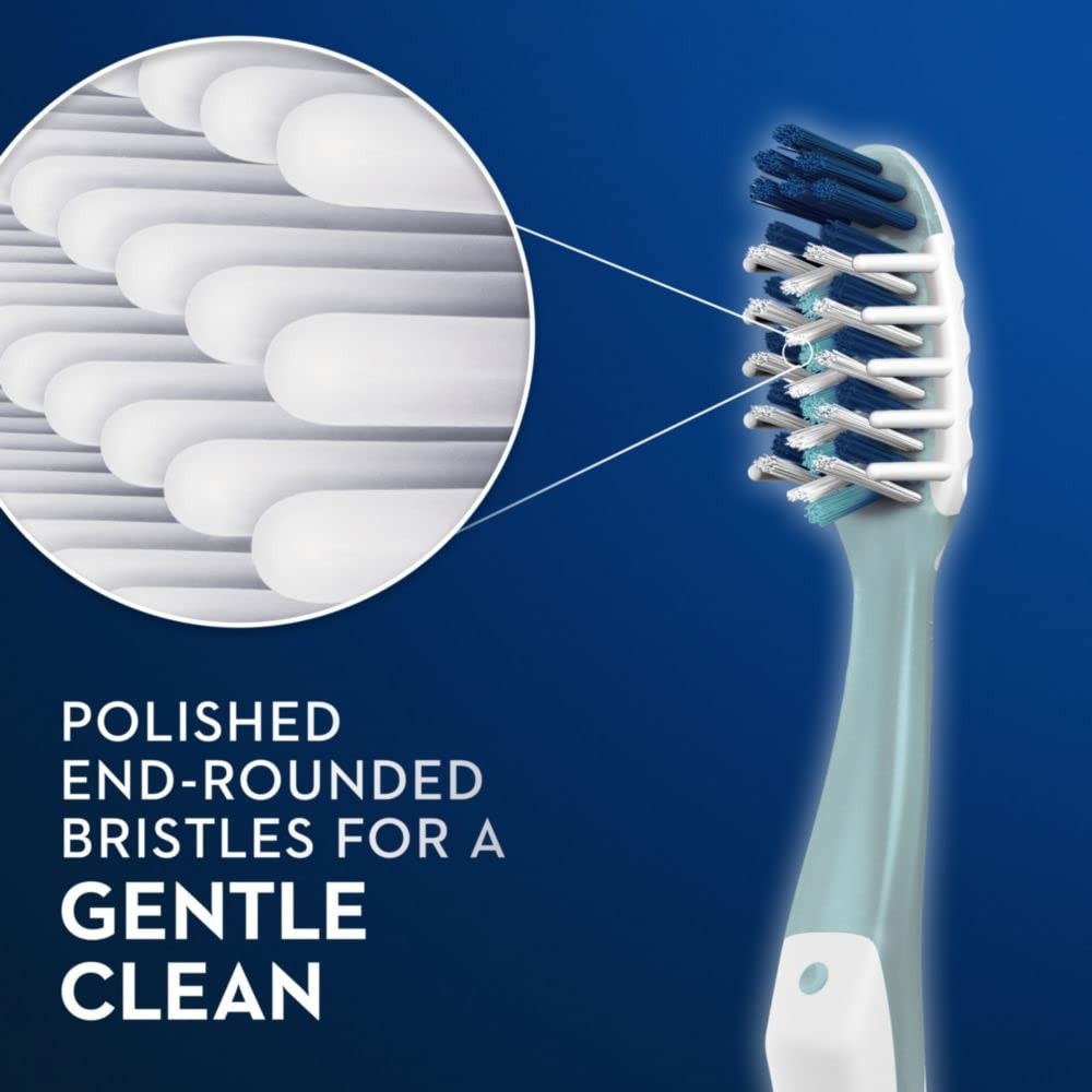 Manual Toothbrush for Plaque Removal, Deep Reach & Tongue Cleaner - 2 Pack