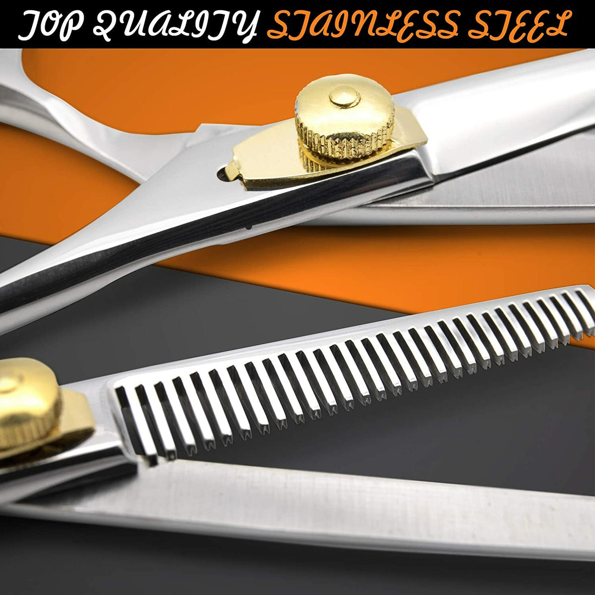 Professional Hair Cutting & Thinning Scissors Set with Leather Case - 6.5 Inch
