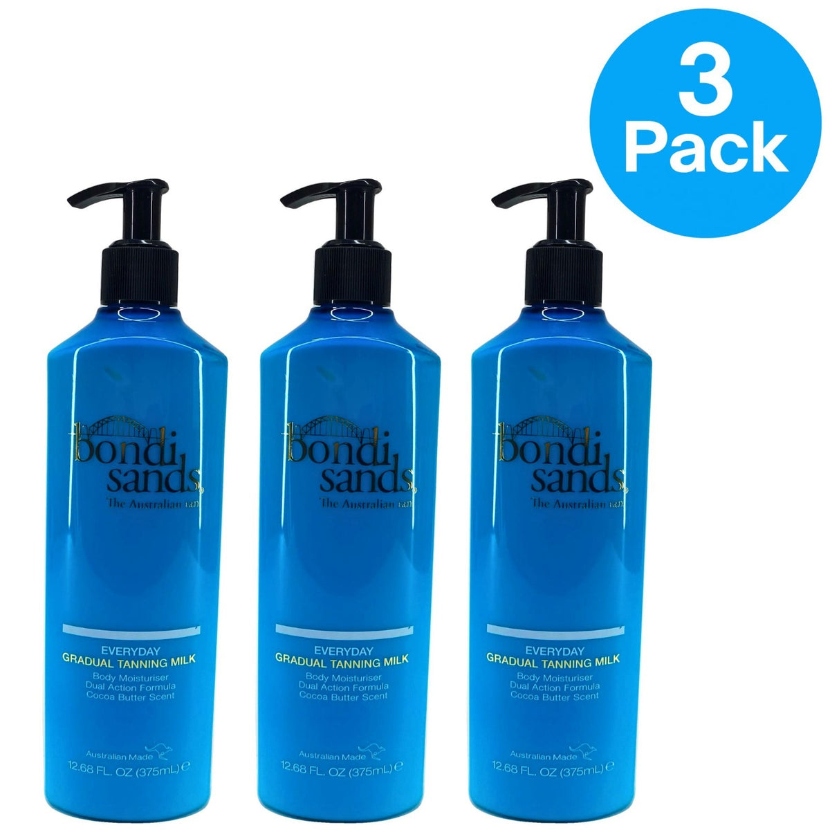 Gradual Tanning Milk with Cocoa Butter & Aloe Vera – 3 Pack