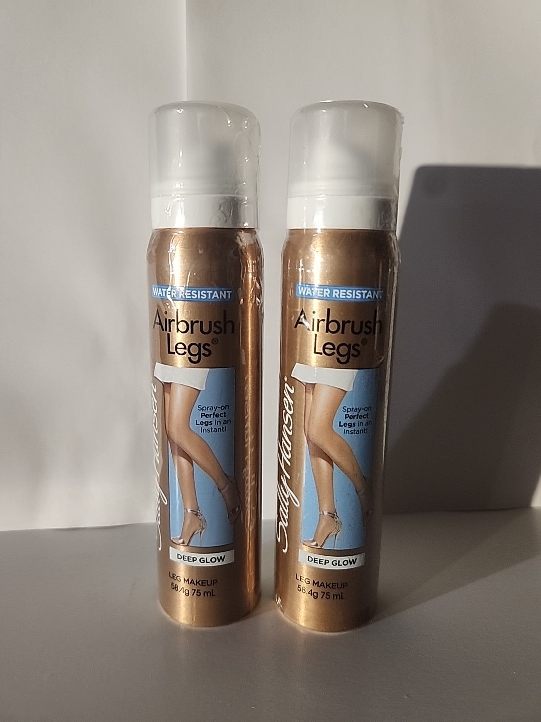 Sally Hansen Airbrush Legs Spray Deep Glow 75ml Water-Resistant Leg Makeup - 2 Pack