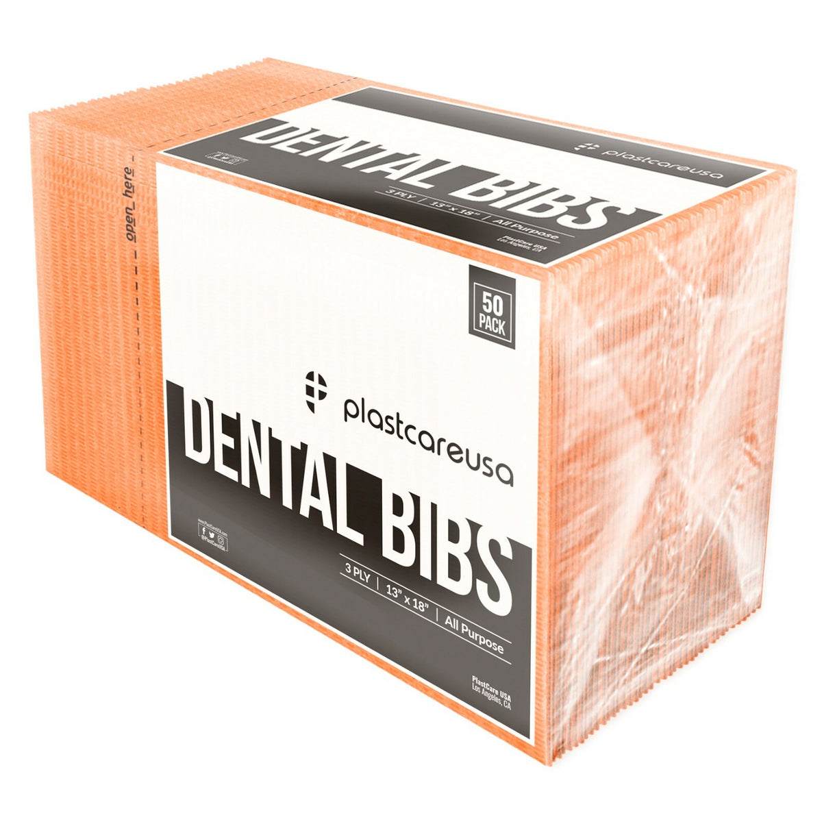 Disposable Apricot Dental Bibs - 100 Pack, Paper Covers for Dental Chair & Tray