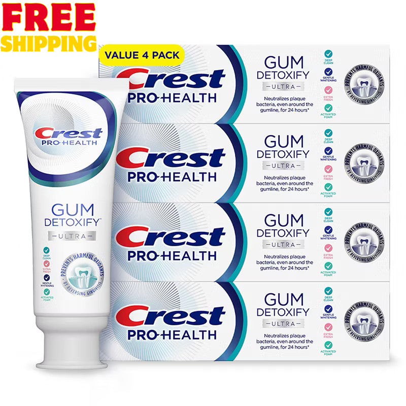 Crest Gum Detoxify Ultra Toothpaste for Gum Health - 4 Pack, 4.7 oz Each