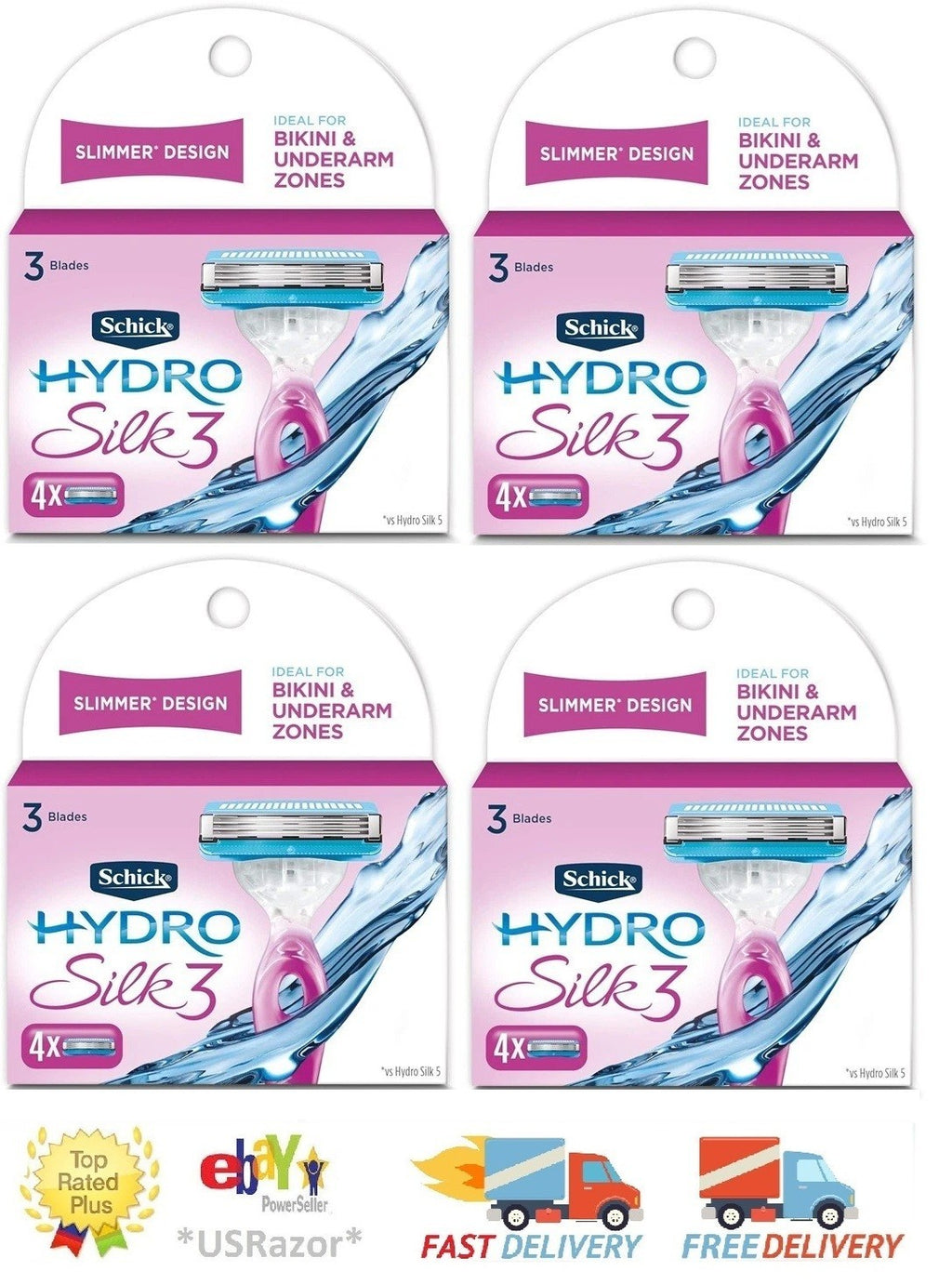 Schick Hydro Silk 3-Blade Razor Cartridges - 16 Pack, Sensitive Skin