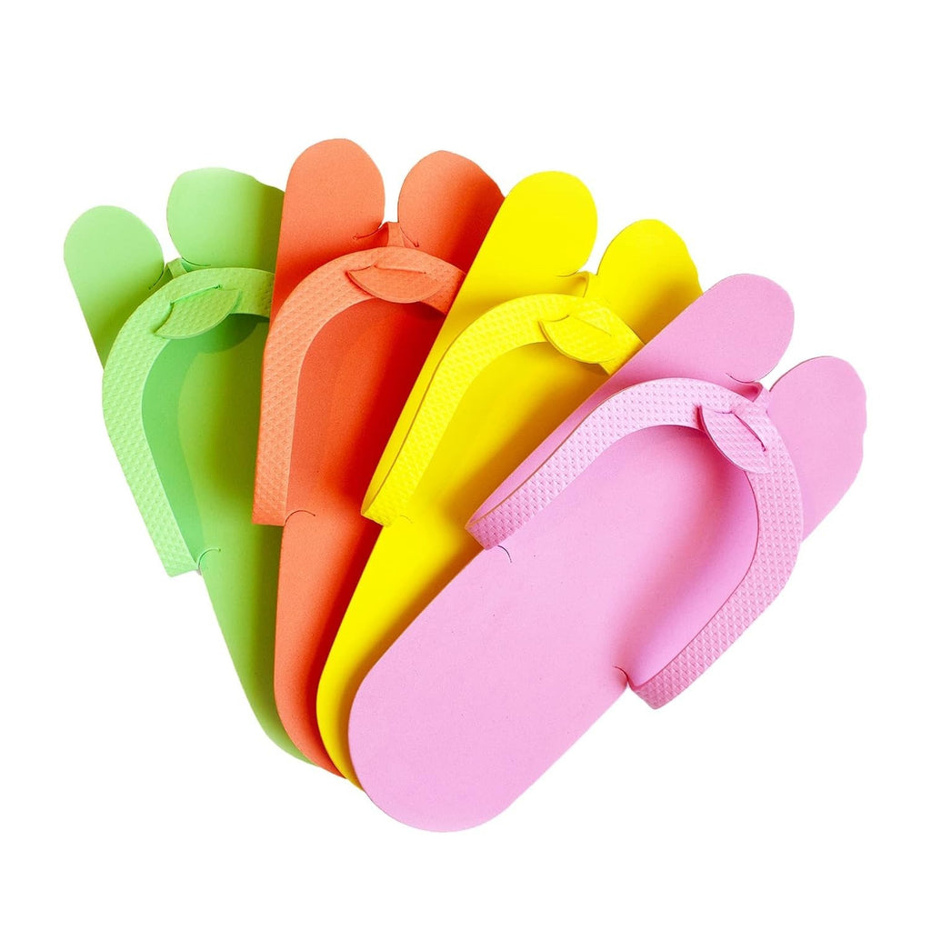 Disposable Pedicure Foam Slippers 24 Pairs Assorted Colors