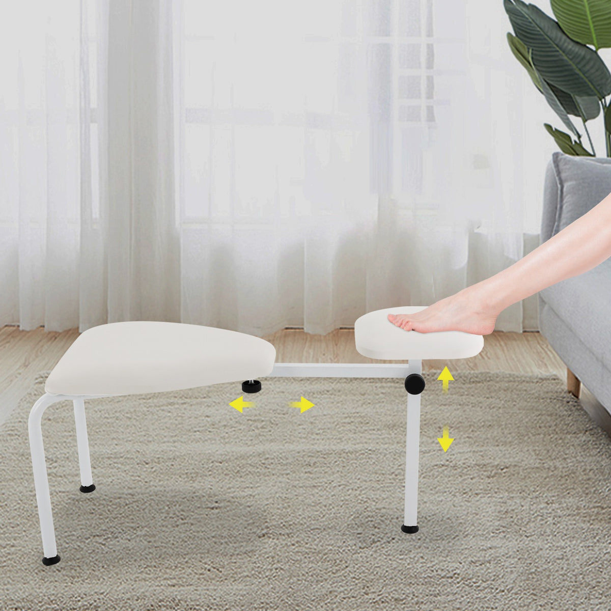 Adjustable Pedicure Stool with Foot Rest for Nail Salon & Spa