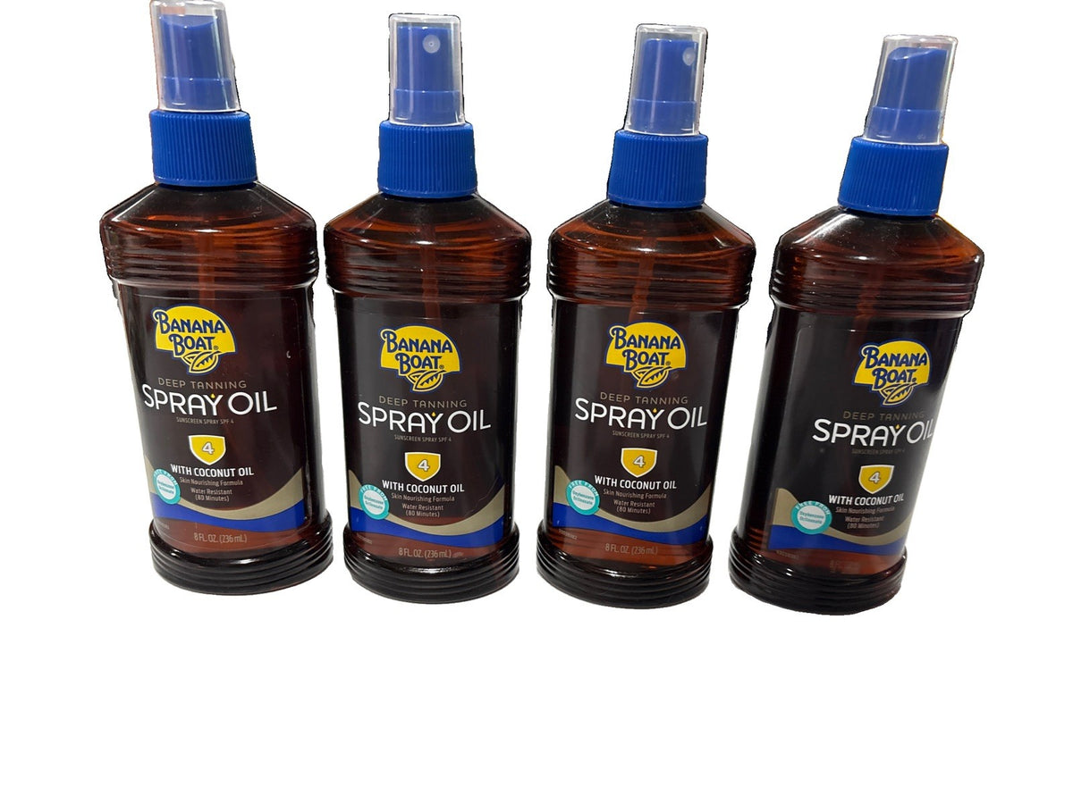 Deep Tanning Oil Spray with Sunscreen SPF 4 - 8 Oz (Pack of 4)