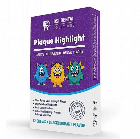 Plaque Highlight Tablets - 12pcs Purple Indicator for Oral Care