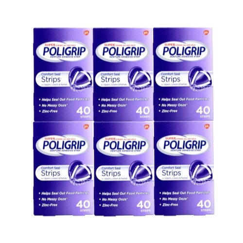 Denture Adhesive Seal Strips - 40 Count, Strong All-Day Hold for Upper & Lower Dentures