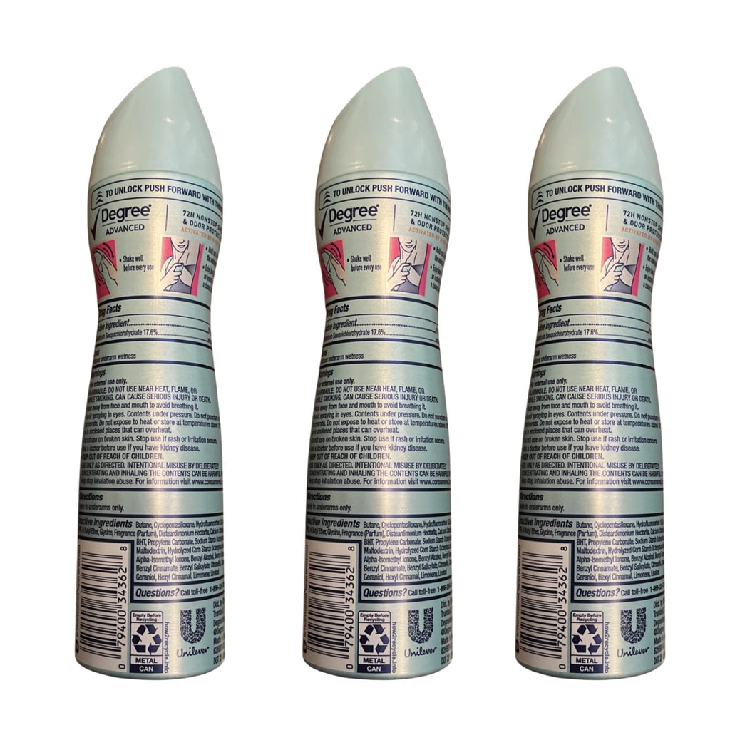 3-Pack Degree Advanced Sheer Powder Dry Spray Deodorant 72H Protection