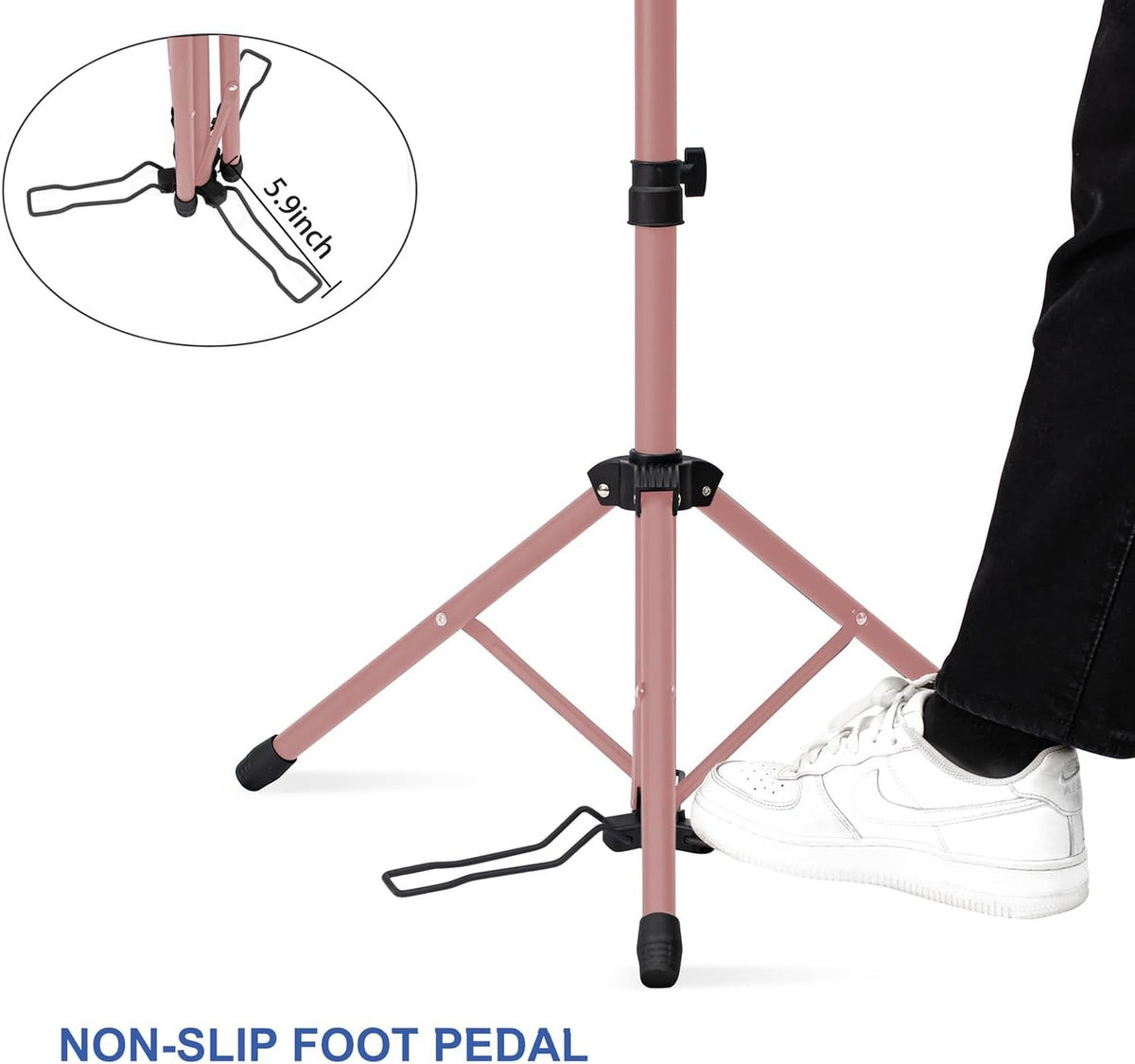 Adjustable Folding Wig Stand Tripod with Foot Panel and Travel Bag