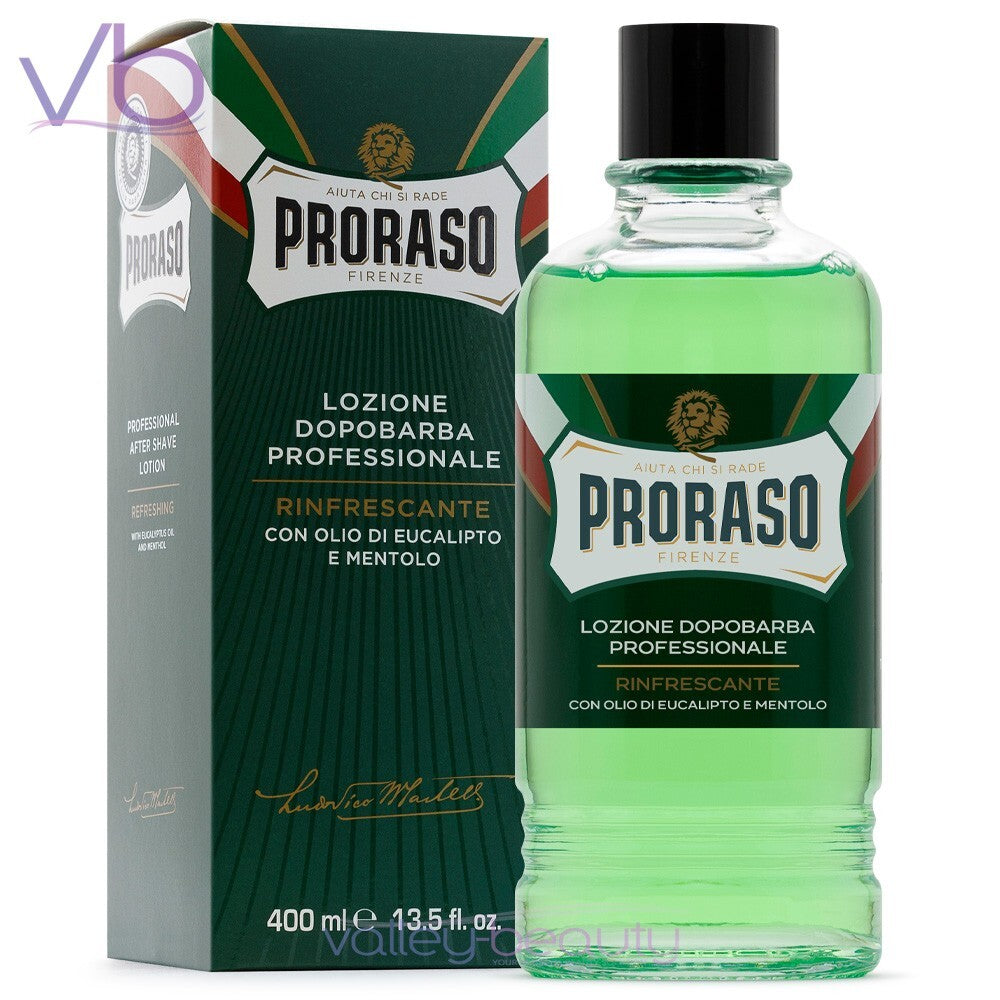 Proraso Green Aftershave Lotion with Eucalyptus & Menthol - 400ml Barber Size