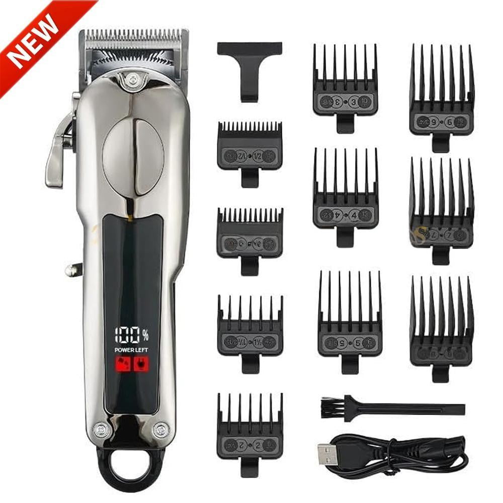 Cordless Hair Clippers Trimmer for Men with Digital Display and Multiple Guards