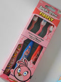 Children's Girl's Angry Bird Soft Bristle Toothbrush 3 Pack - Suction Cup Bottoms