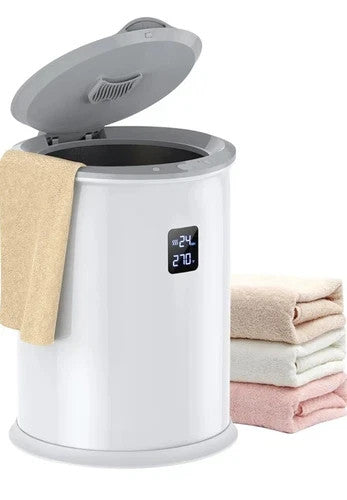 Large Capacity Towel Warmer Bucket for Robes Blankets - White N5