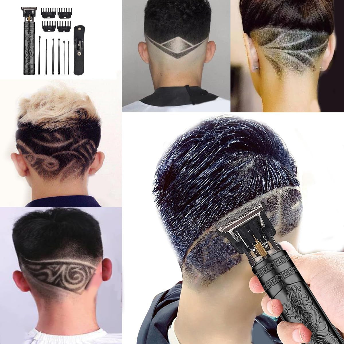 Cordless Travel Hair Clipper Set with Limit Combs & Ear Pickers