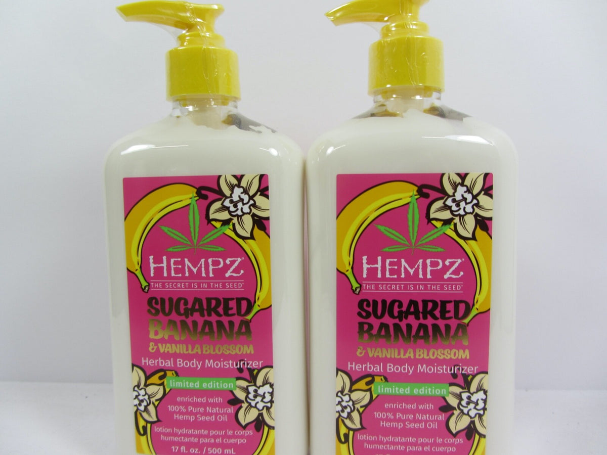 Hempz Sugared Banana & Vanilla Blossom Herbal Body Moisturizer Set - 2 Pack