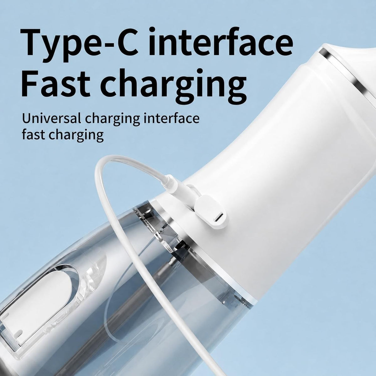 380ML Cordless Water Flosser Oral Irrigator Teeth Cleaner with 4 Tips