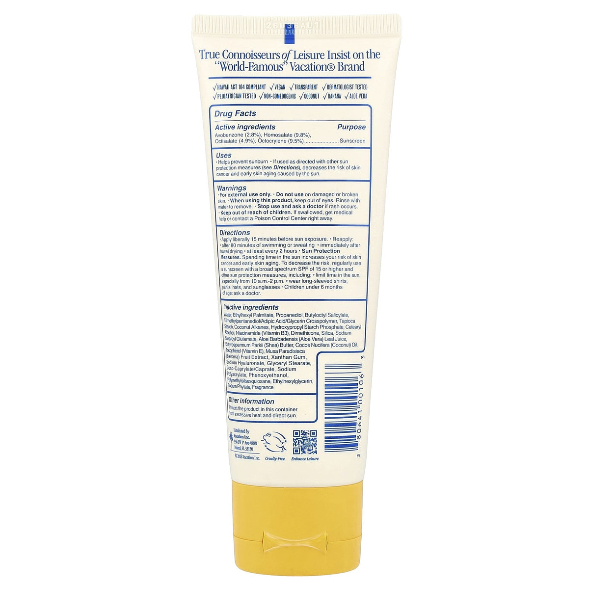 SPF 50 Sunscreen Lotion Water Resistant 3.4 fl oz - Vacation