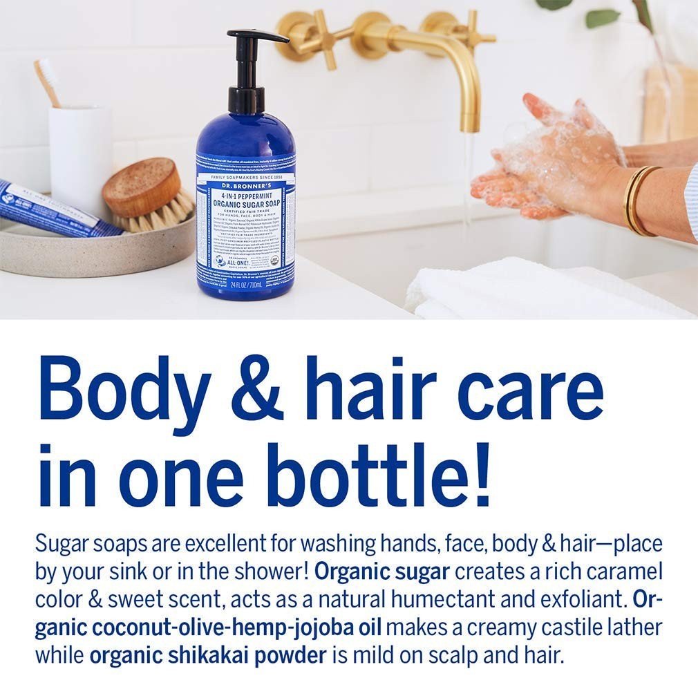 Organic Sugar Soap Variety Pack - Nourishing Hand & Body Wash (4 Pack)
