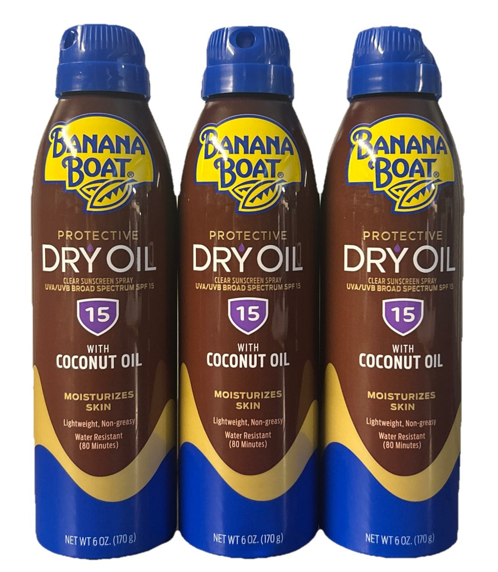 SPF 15 Sunscreen Spray with Tanning Oil - 6oz, Pack of 3